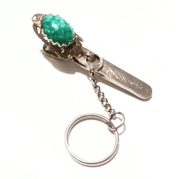 Vintage Gold Green King’s Key Finder Los Angeles Purse Clip - Picture 4 of 6